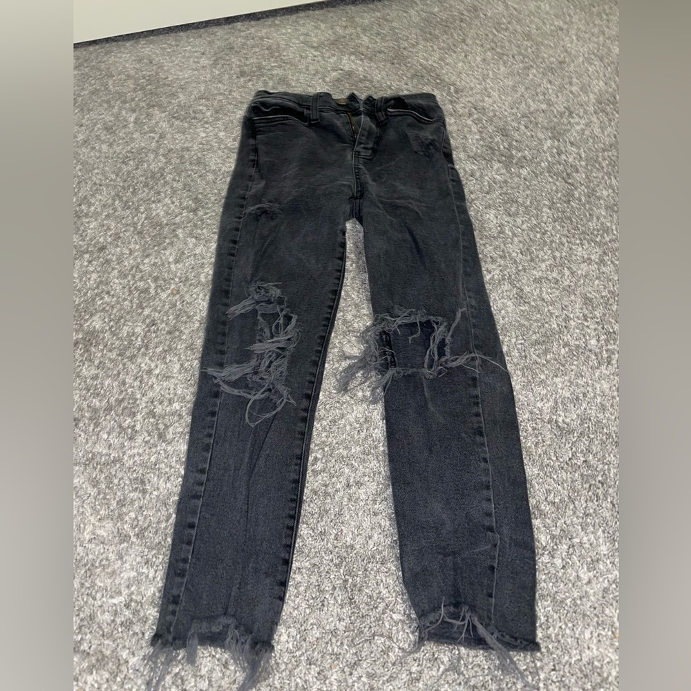 black ripped mom jeans size 0/24w high rise
